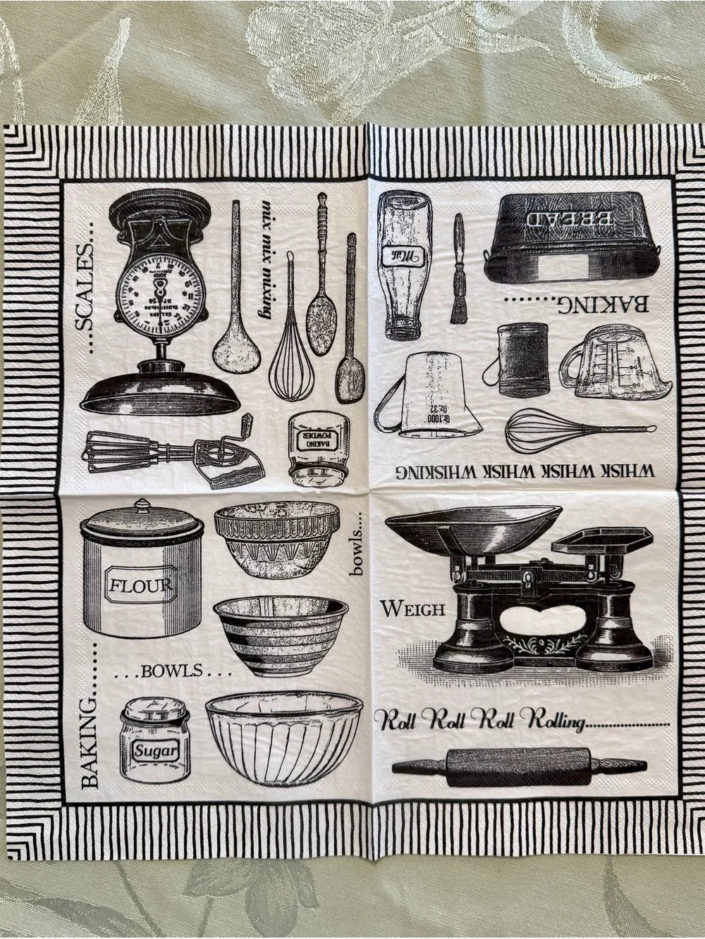 10 Baking, Café & Beverage Paper Napkins – Decoupage / Junk Journal Craft Bundle